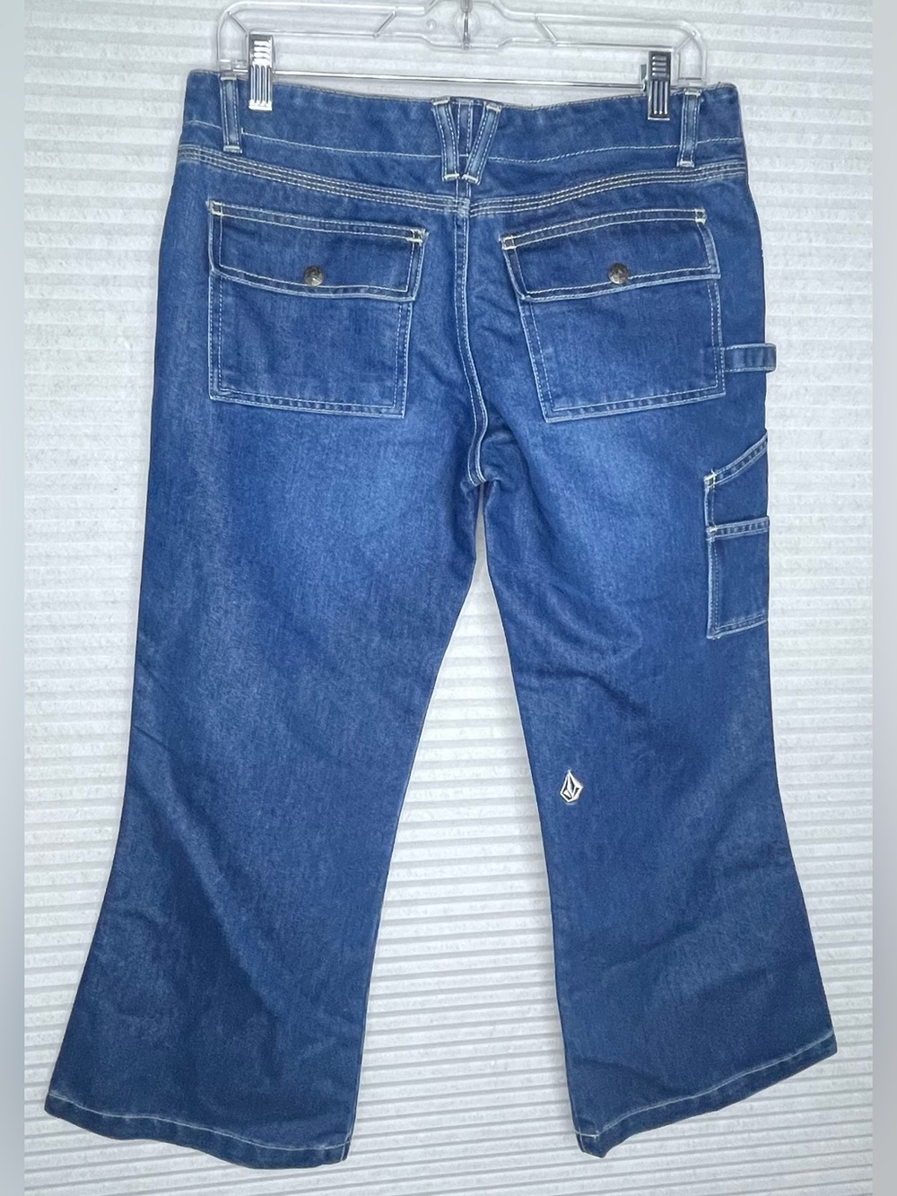 Volcom Stone blue Denim Jeans Relaxed Straight Leg Junior Size 9 Y2K Skater NEW - Picture 3 of 10